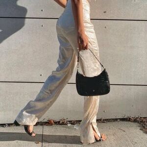 Lioness Cream Satin Straight Leg Pants